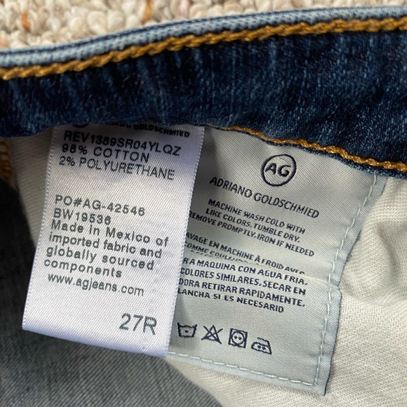 AG Legging Skinny Ankle Jean, Raw Hem, sz 27 - Picture 4 of 5